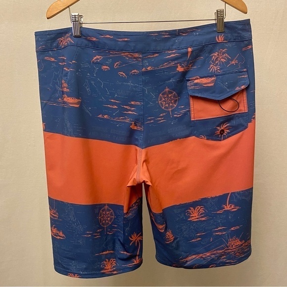 Salty Crew Topwater Boardshort Boardshorts Blue Pink Fishing Swim Surf Size 38 - Picture 5 of 11